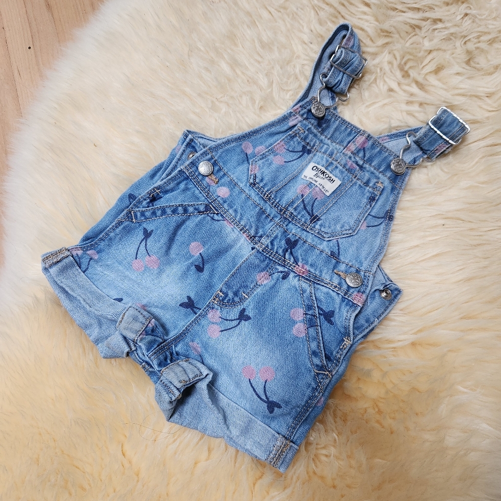 Denim Cherry Print Oshkosh Overalls